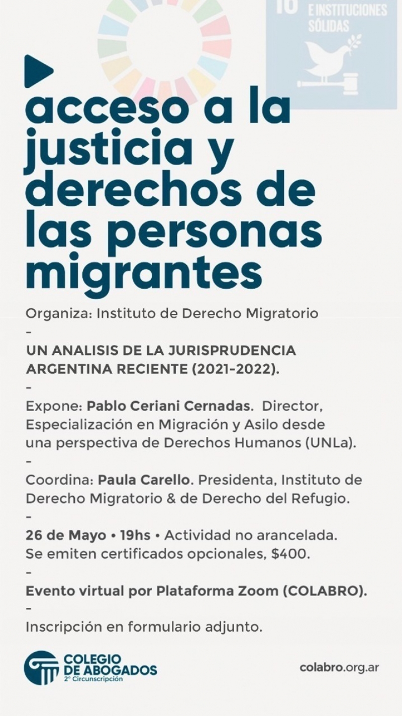Acceso a la justicia y derechos de las personas migrantes - 26/05/2022